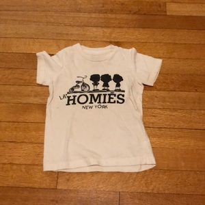 Used Blue & Cream Lil Homies white T Sz 2